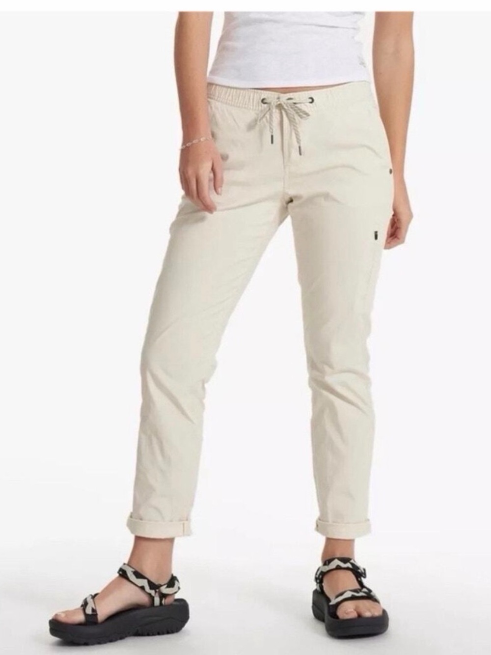 Vuori Ripstop Natural Drawstring Ankle Pants
